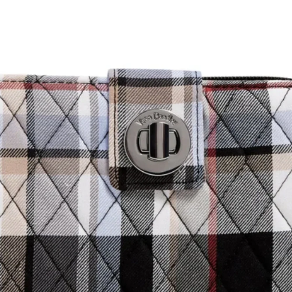 Vera Bradley RFID Protected Turn Lock Perfectly Plaid Design Wallet NWT - Picture 3 of 3